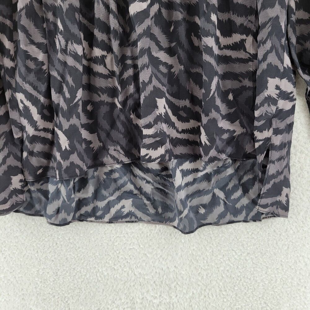 Allsaints Womens Blouse‎ Size XS Fayre Remix Top Gray Print Viscose Long Sleeve - Picture 5 of 15
